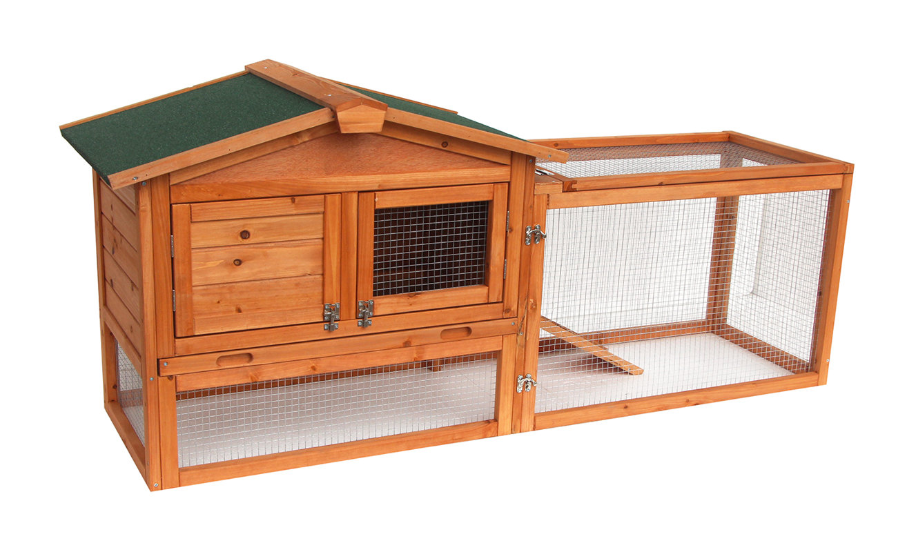 Lovupet 62'' Coop Rabbit Hutch Wood Chicken Tractor for Small Animals