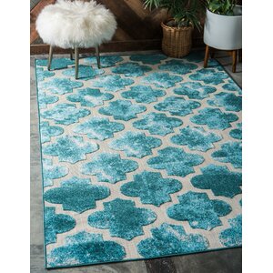 Sarno Turquoise Indoor/Outdoor Area Rug