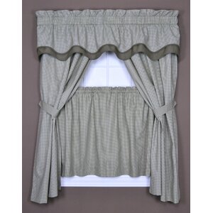 Logan Gingham Print Tailored Plaid & Check Semi-Sheer Rod Pocket Curtain Panels (Set of 2)