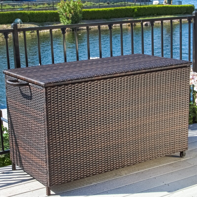 Highland Dunes Ugarte 150 Gallon Wicker Deck Box & Reviews | Wayfair