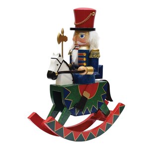 Decorative Christmas Nutcracker Soldier on Rocking Horse