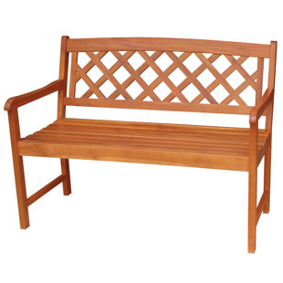 Wood Bench With Back And Arms Wayfair X Back Hardwood Garden Bench
