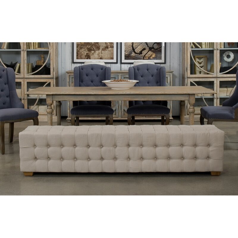 Sarreid Ltd Long Tufted Upholstered Bench & Reviews