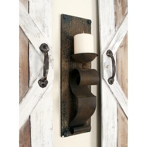 2 Piece Wood and Metal Sconce Set (Set of 2)