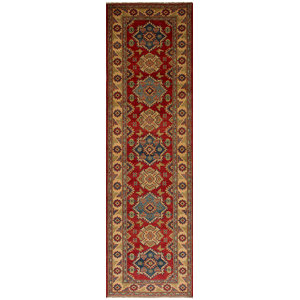 One-of-a-Kind Bernard Traditional Hand-Knotted Weave Wool Red/Yellow Indoor Area Rug