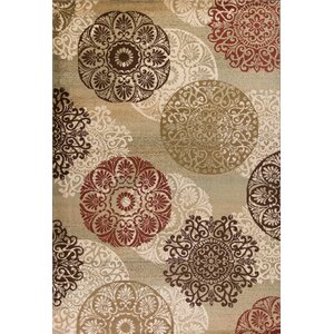 Winterberry Beige/Brown/Red Area Rug