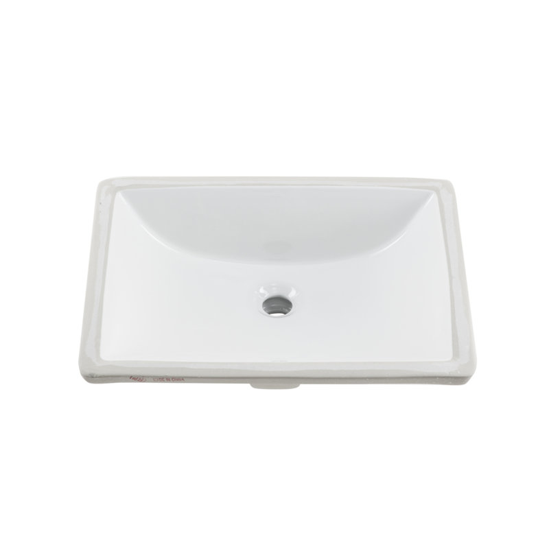 Glazed Vitreous China Rectangular Undermount Bathroom Sink with