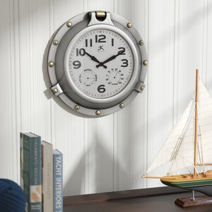 Plastic Antique Silver All Weather Wall Clock
