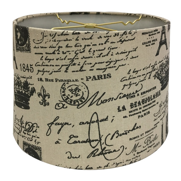 House Of Hampton Eggshell And French Print Drum Lamp Shade Wayfair