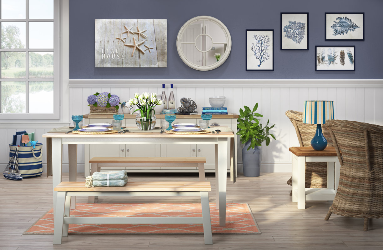 Breakwater Bay Beecher Falls Dining Set with 2 Benches & Reviews