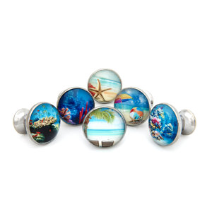 Tropical Ocean Beach Theme Round Knob (Set of 6)