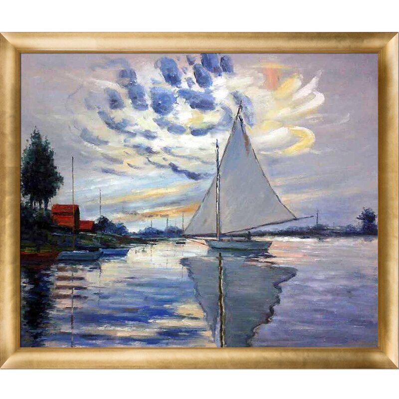 Tori Home Sailboat at Le Petit-Gennevilliers' by Claude Monet Framed ...