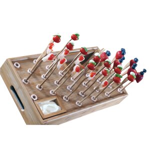 30 Piece Bamboo Appetizer Serving Tray Set