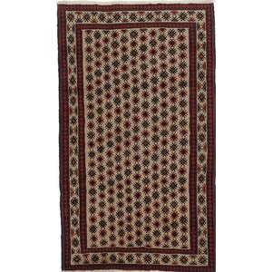 One-of-a-Kind Finest Baluch Wool Hand-Knotted Ivory Area Rug