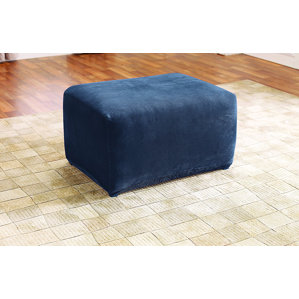 Stretch Pique Ottoman Slipcover by Sur..