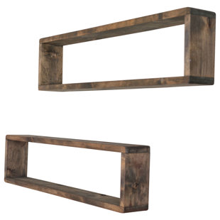 Rustic Shelves You Ll Love Wayfair Perdomo Stackable Long Box Wall Shelf Set Of 2