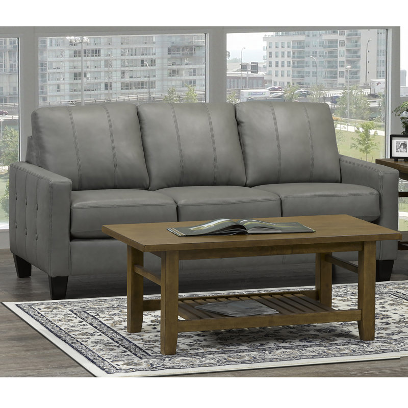 17 Stories Eilish Genuine Leather Sofa Wayfair Eilish Genuine Leather Sofa