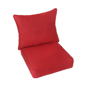 Textured 2 Piece Indoor/Outdoor Sunbrella Lounge Chair Cushion Set