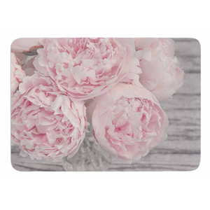 Peony Flowers by Suzanne Hartford Memory Foam Bath Mat