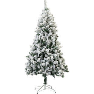 Snow Flocked 4 White Green Spruce Trees Artificial Christmas Tree Snow Flocked 4 White Green Spruce Trees Artificial Christmas Tree