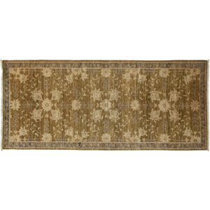 One-of-a-Kind Oushak Hand-Knotted Brown Area Rug