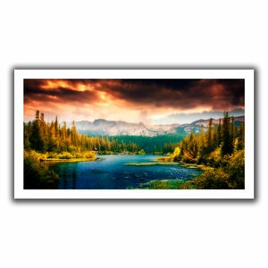 'Mountain View' Graphic Art on Rolled Canvas