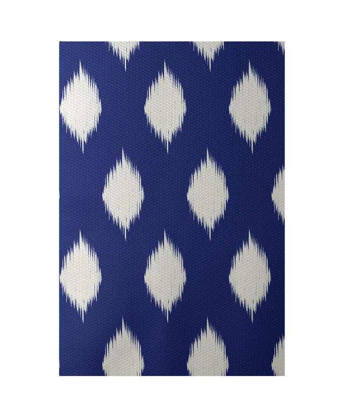 e by design Geometric Royal Blue Indoor/Outdoor Area Rug & Reviews