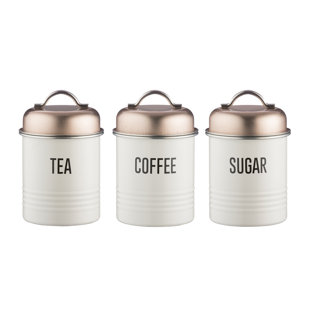 Kitchen Canisters Jars You Ll Love Wayfair Co Uk Vintage Copper 3 Piece Coffee Tea Sugar Jar Sets