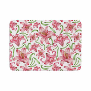 Alisa Drukman Lily Flowers Memory Foam Bath Rug