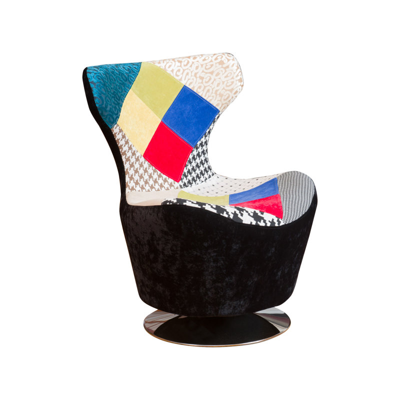 Home Loft Concepts Coney Patchwork Swivel Lounge Chair & Reviews Wayfair