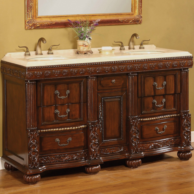 Bathroom Sinks Kent b&i direct imports kent 60" double bathroom vanity set & reviews Bathroom Sinks Kent b&i direct imports kent 60" double bathroom vanity set & reviews