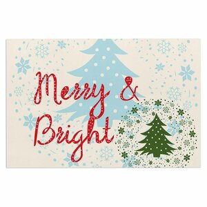 Famenxt Merry and Bright Holiday Typography Doormat