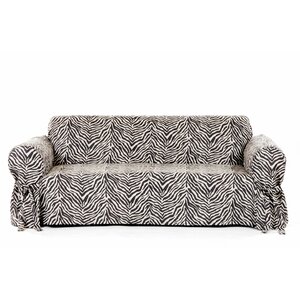 Zebra Print Box Cushion Sofa Slipcover