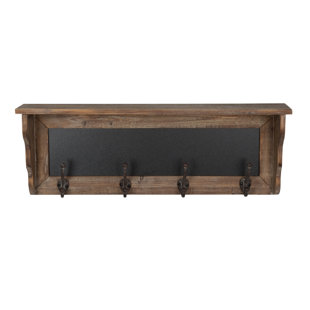 Entryway Shelf With Hooks Wayfair Chatalina Rustic Wood Entryway Wall Shelf