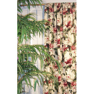 Orchids Nature/Floral Semi-Sheer Rod pocket Single Curtain Panel