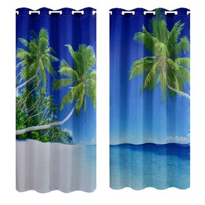 Palm Beach Digital Printing Curtain Panels (Set of 2)