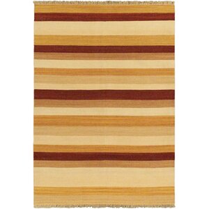 Fiesta Orange Striped Area Rug