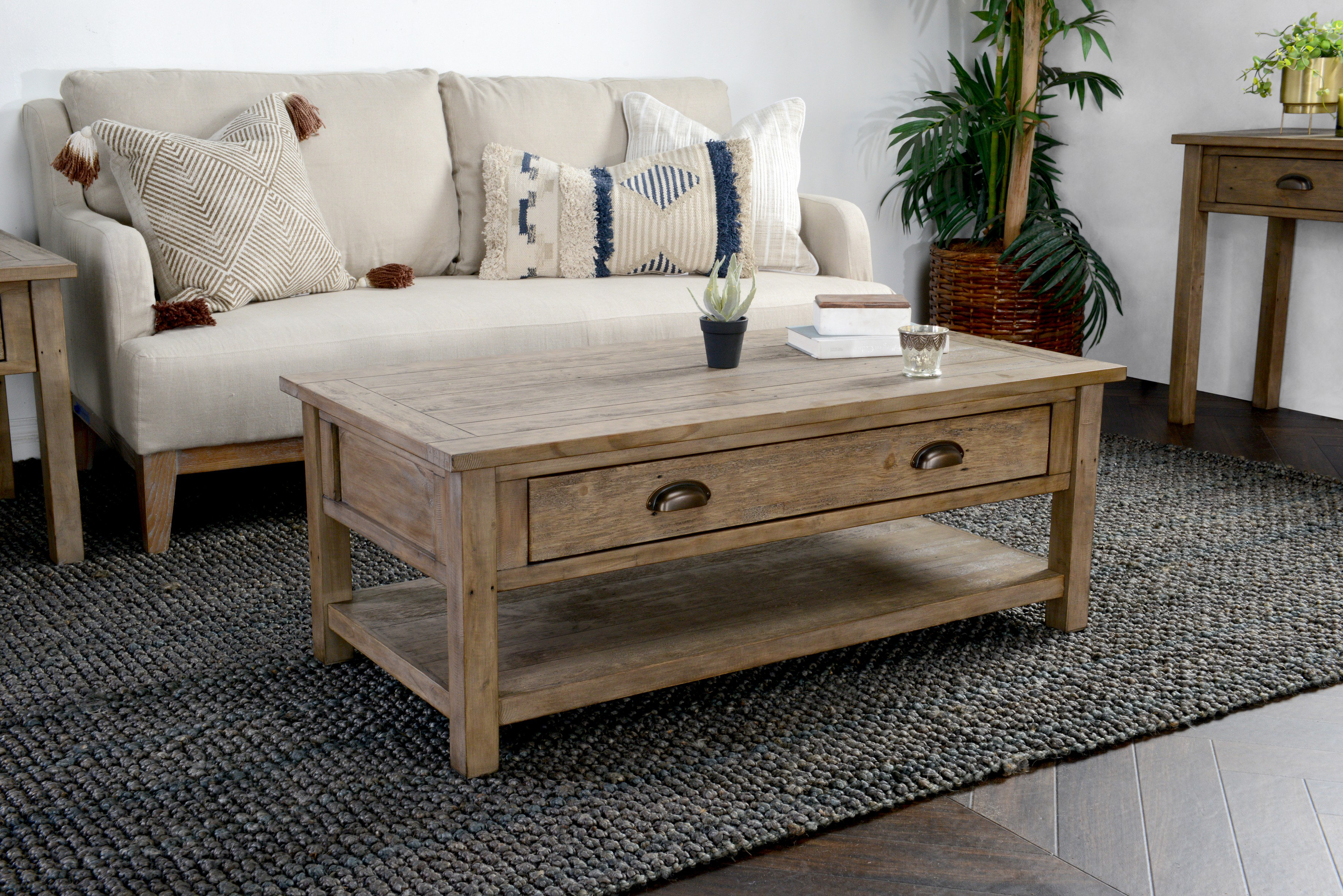 Highland dunes enfield driftwood coffee table with storage wayfair