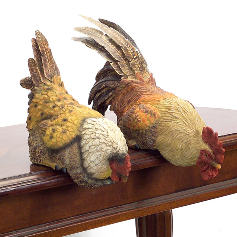 Melrose Intl. 2 Piece Hen/Rooster Shelf Sitter Figurine Set & Reviews Wayfair