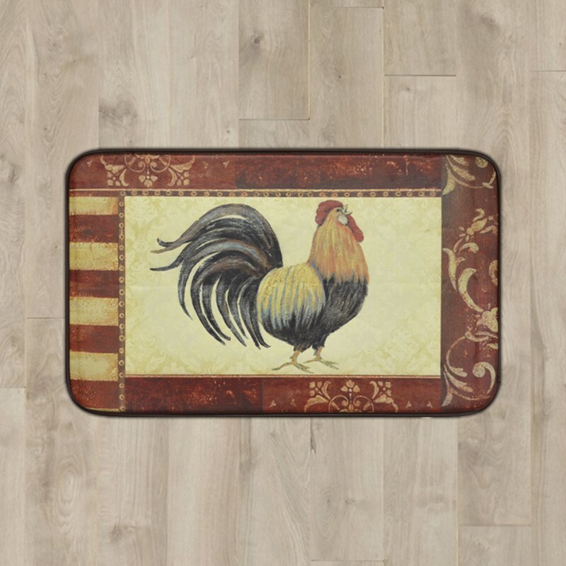 August Grove Mikaela Rooster Kitchen Mat Reviews Wayfair   Mikaela Rooster Kitchen Mat 