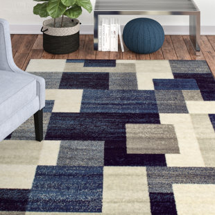 Blue Rugs You Ll Love Wayfair Ca Taira Block Blue Grey Area Rug