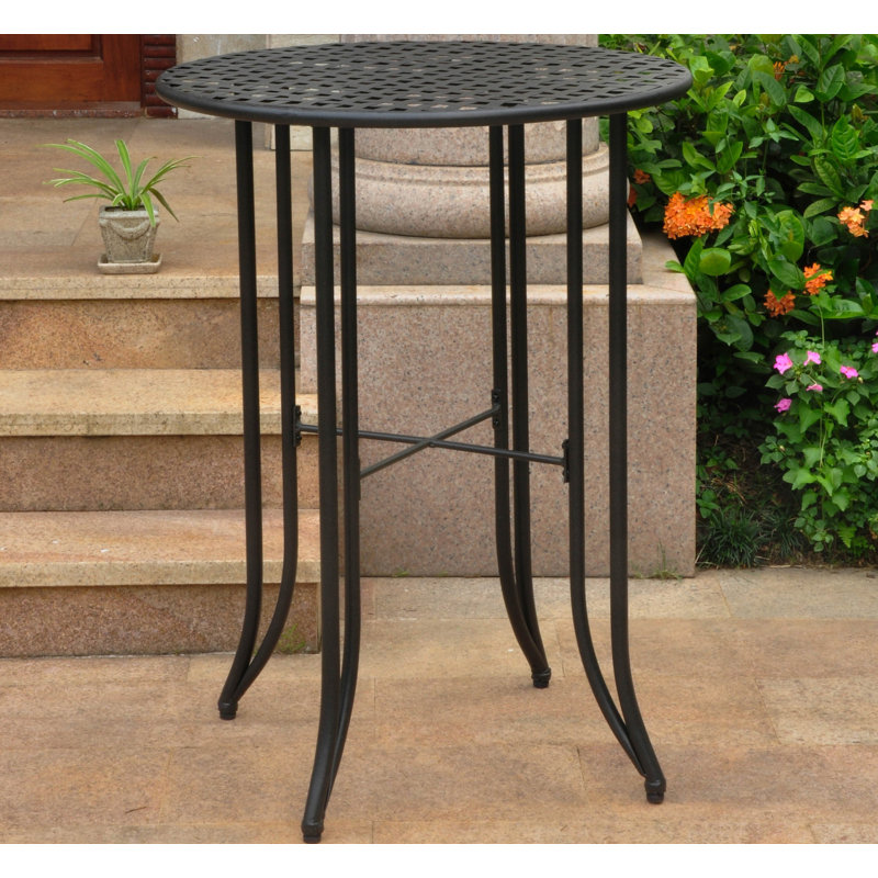 Three Posts Snowberry 3 Piece Wrought Iron Bar Height Bistro Patio Snowberry 3 Piece Wrought Iron Bar Height Bistro Patio Set