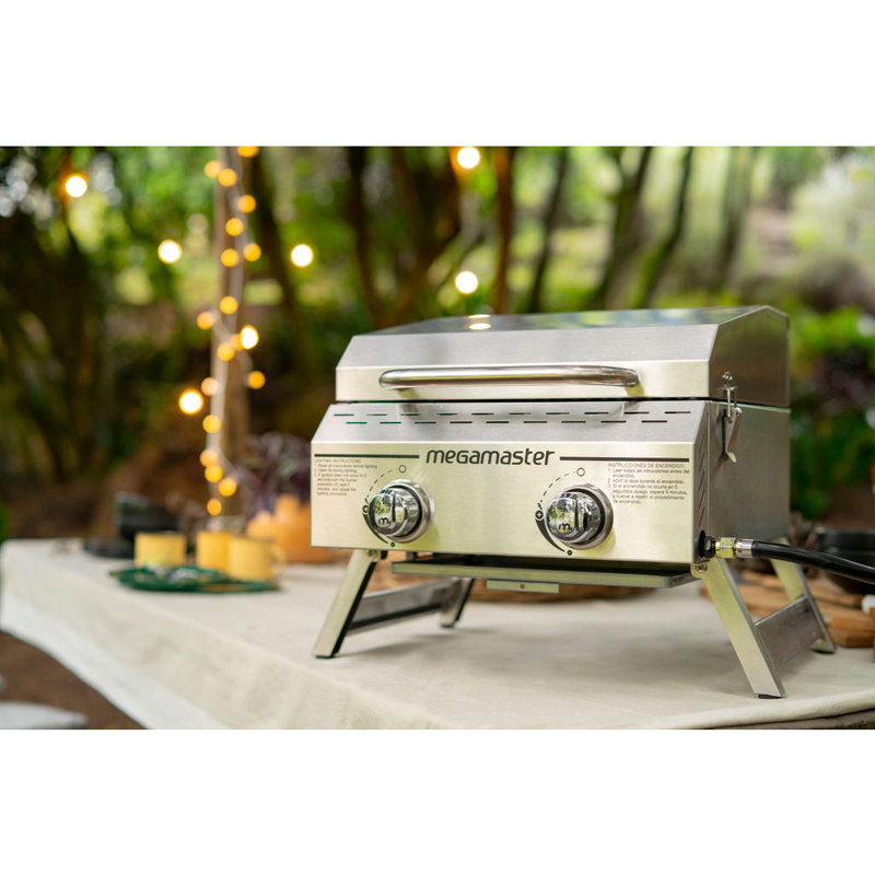 Megamaster Stainless Steel 2Burner Flat Top Propane Gas Grill Wayfair