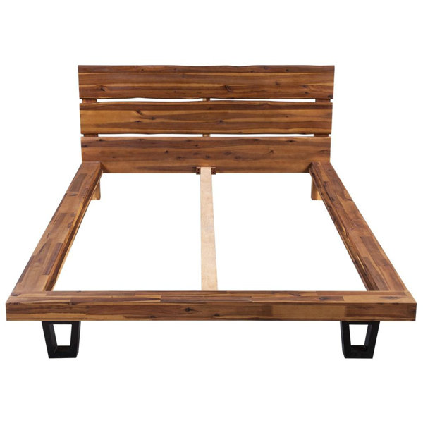 Vidaxl Solid Acacia Wood Bed Frame Wayfair Co Uk