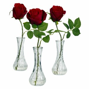 Rose with Bud Vase (Set of 3)