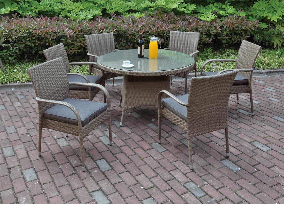 JB Patio 7 Piece Dining Set With Cushions & Reviews | Wayfair