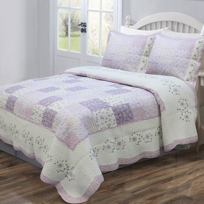 Cozy Line Home Fashion Love Of Lilac Quilt Set Reviews Wayfair Ca Love Of Lilac Quilt Set