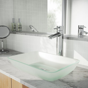 Bathroom Sinks Faucet Combos You Ll Love Wayfair Save Vigo Gl Rectangular Vessel Bathroom Sink With Faucet