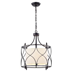 Merga Wrought Iron 3-Light Drum Pendant