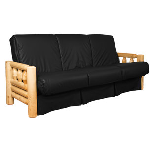 Black Leather Futon Wayfair Quickview